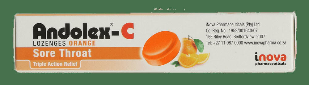 Andolex-c Orange Sore Throat Lozenges 16pk