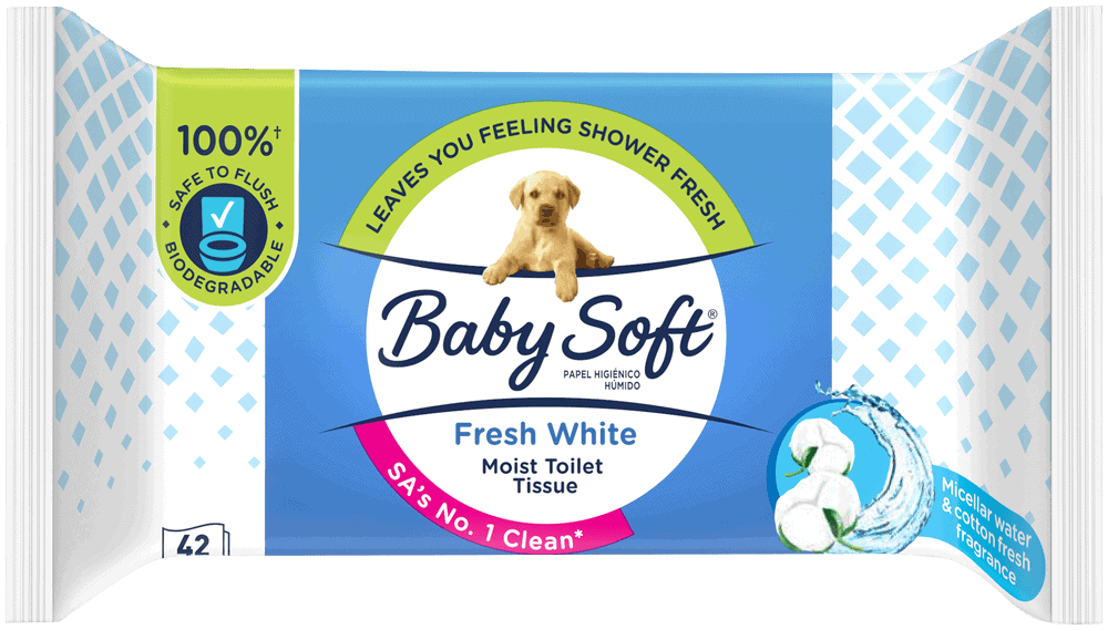 Baby Soft Fresh White Moist Toilet Tissue 42pk