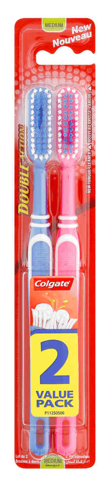 Colgate Double Action Medium Toothbrush 2pk