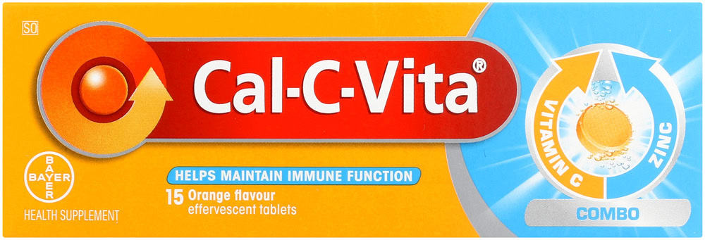Cal-c-vita Combo Orange Flavour Immune Function Effervescent Tablets 15pk