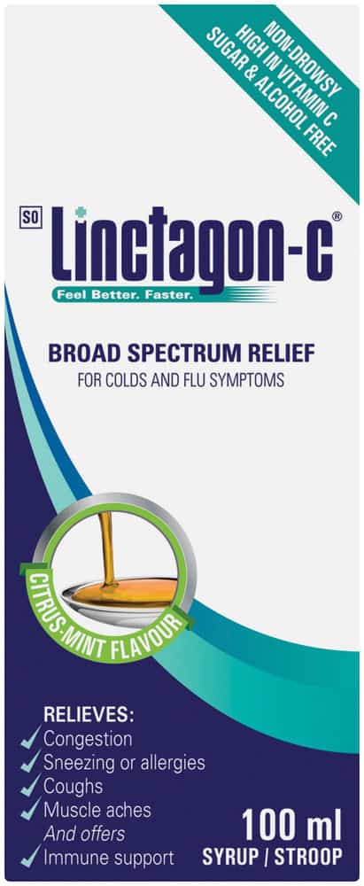 Linctagon Broad Spectrum Relief Citrus-Mint Flavour Cold & Flu Syrup 100ml