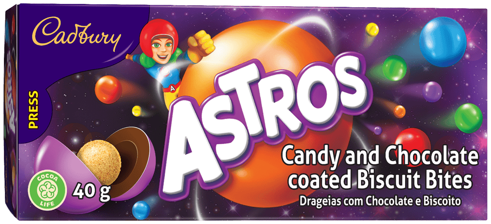 Cadbury Astros Candy and Chocolate Coated Biscuit Bites 40g