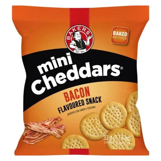Bakers Mini Cheddars Bacon Flavoured Snack 33g