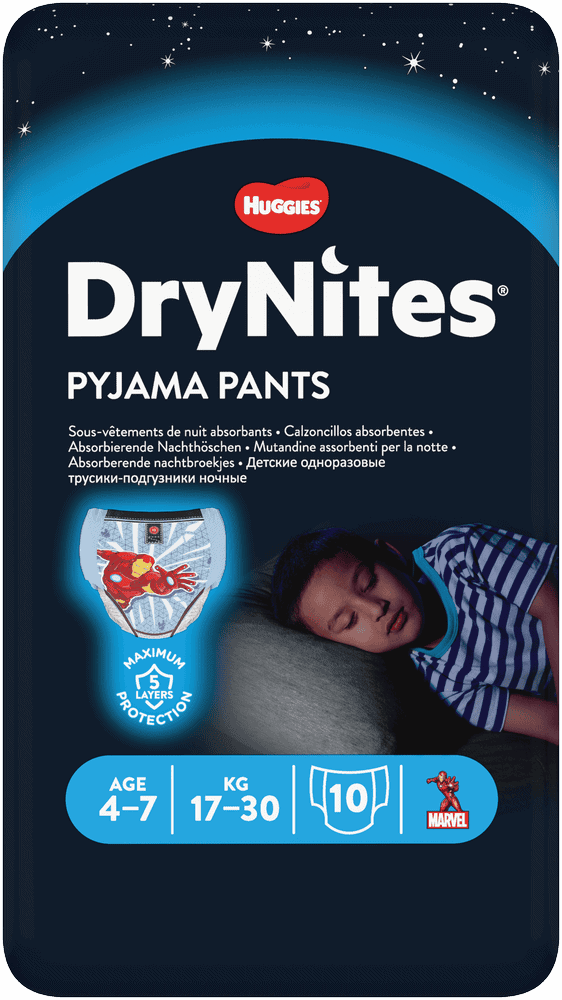 Huggies DryNites Age 4-7 Disposable Nappy Pyjama Pants 10pk