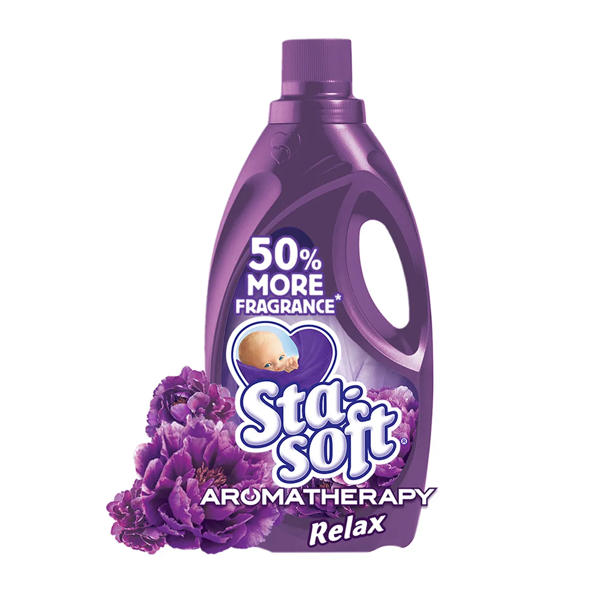 Front of Sta-Soft Aromatherapy Relax fabric softener bottle
