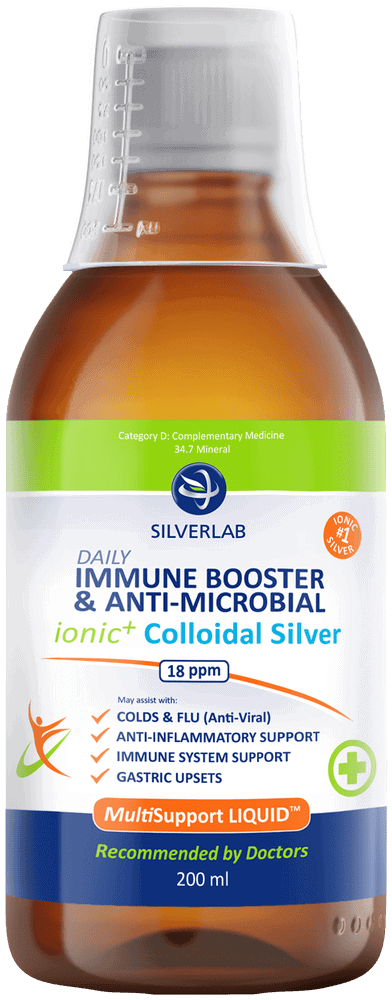 Silverlab Ionic+ Colloidal Silver Immune Booster & Anti-Microbial Liquid 200ml