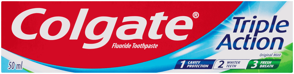 Colgate Triple Action Original Mint Fluoride Toothpaste 50ml