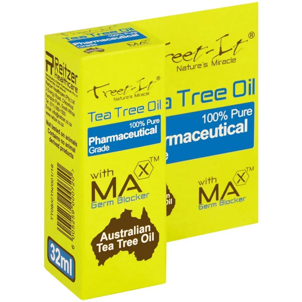 Front of Reitzer Treet-It Tea Tree Pure Oil 32ml box