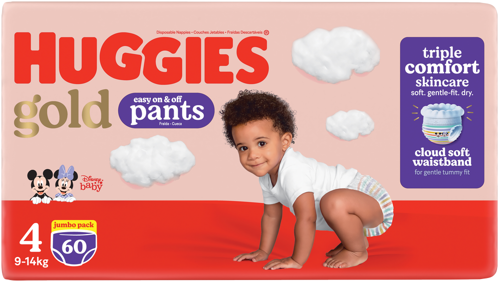 Huggies Gold Size 4 Disposable Nappy Pants 60pk