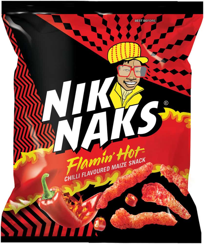 Niknaks Flamin' Hot Chilli Flavoured Maize Snack 135g