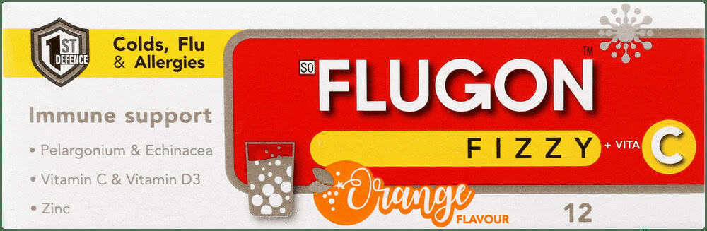 Flugon Orange Flavour Fizzy Immune Support 12pk