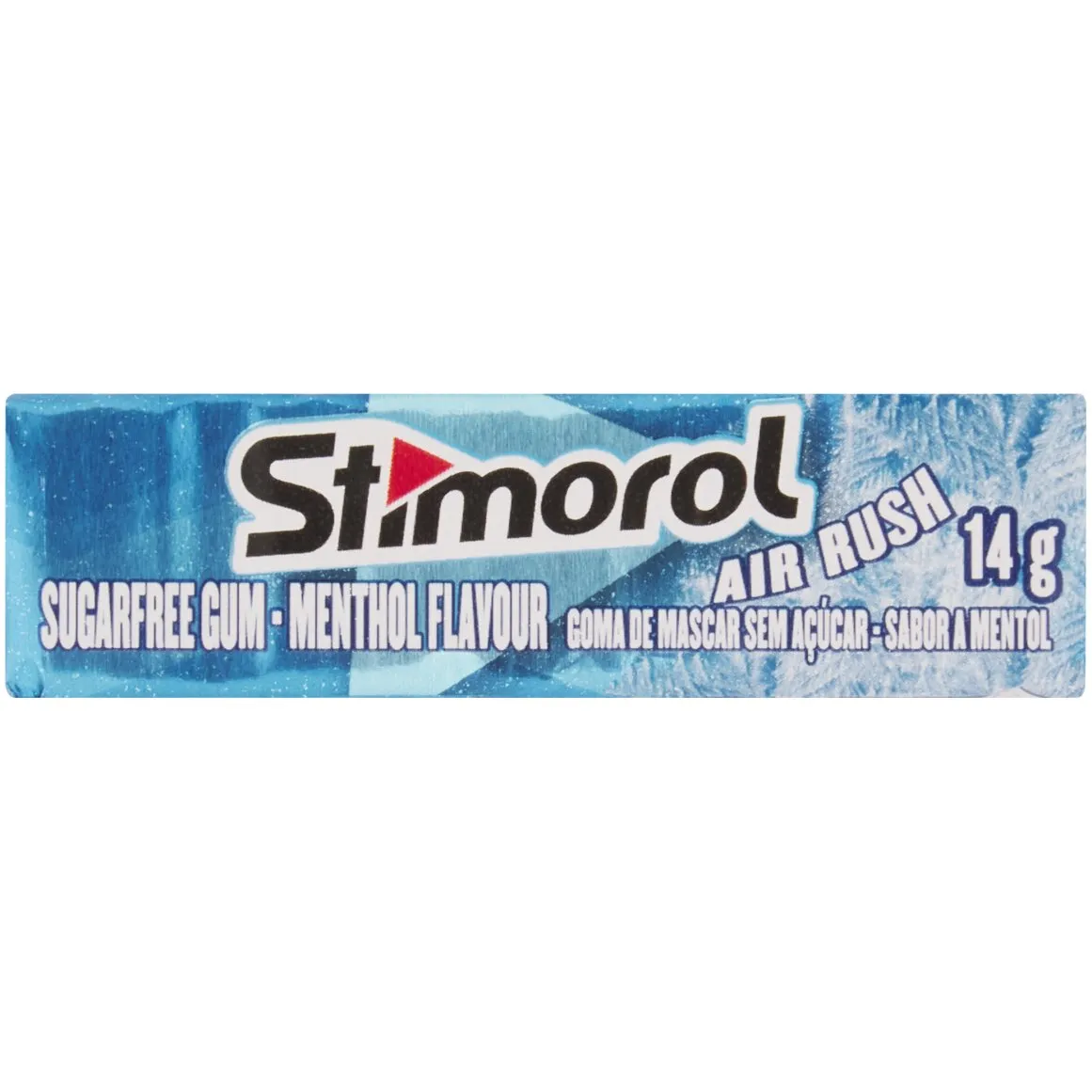 Front of Stimorol Air Rush Menthol sugarfree gum, 14 g (10 pieces) pack