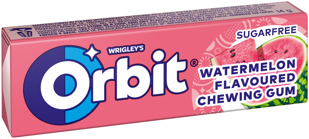 Wrigley's Orbit Watermelon Flavoured Sugarfree Chewing Gum 14g