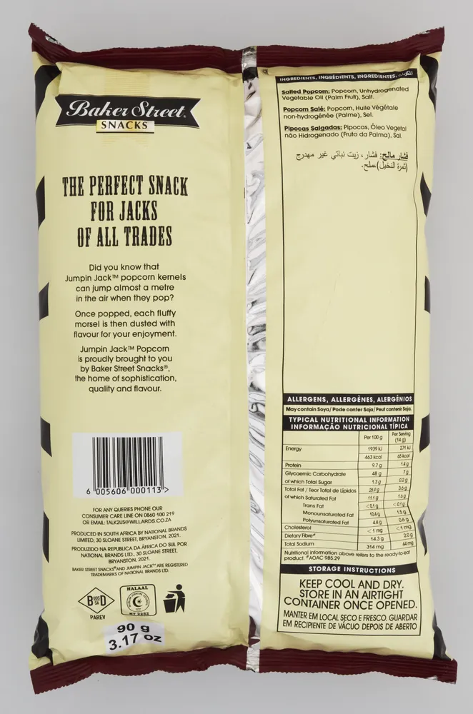 Jumpin Jack Salted Gourmet Popcorn 90g