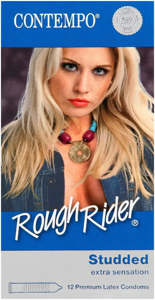 Contempo Rough Rider Studded Premium Latex Condoms 12pk