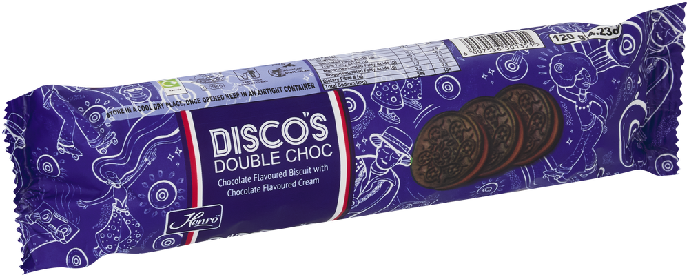 Henro Disco's Double Choc Biscuits 120g