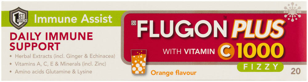 Flugon Plus Orange Flavour Daily Immune Support Fizzy Tablets 20pk