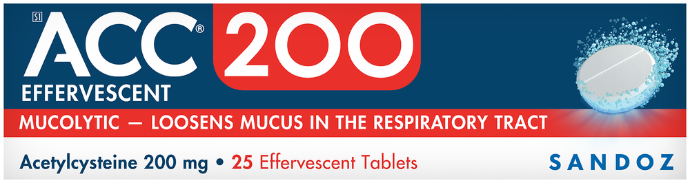 ACC 200 Mucolytic Effervescent Tablets 25pk