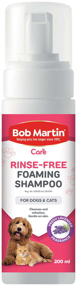 Bob Martin Care Fresh Lavender Fragrance Rinse Free Foaming Shampoo for Cats & Dogs 200ml
