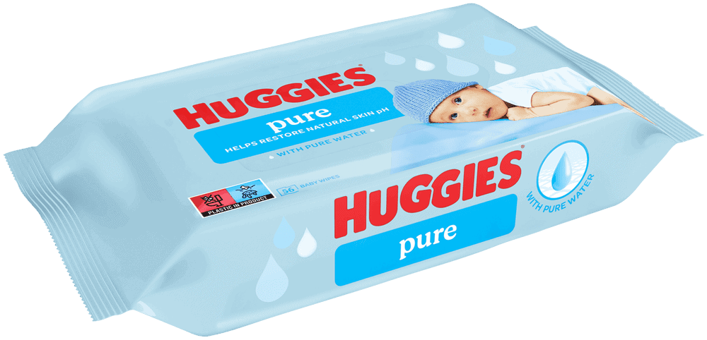 Huggies Pure Baby Wipes 56pk