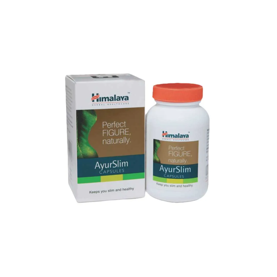 Front of Himalaya AyurSlim Capsules box and bottle, 120 capsules