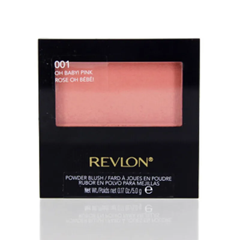 Revlon Powder Blush in shade 001 Oh Baby! Pink, 0.17 oz (5 ml) compact, open showing pink powder
