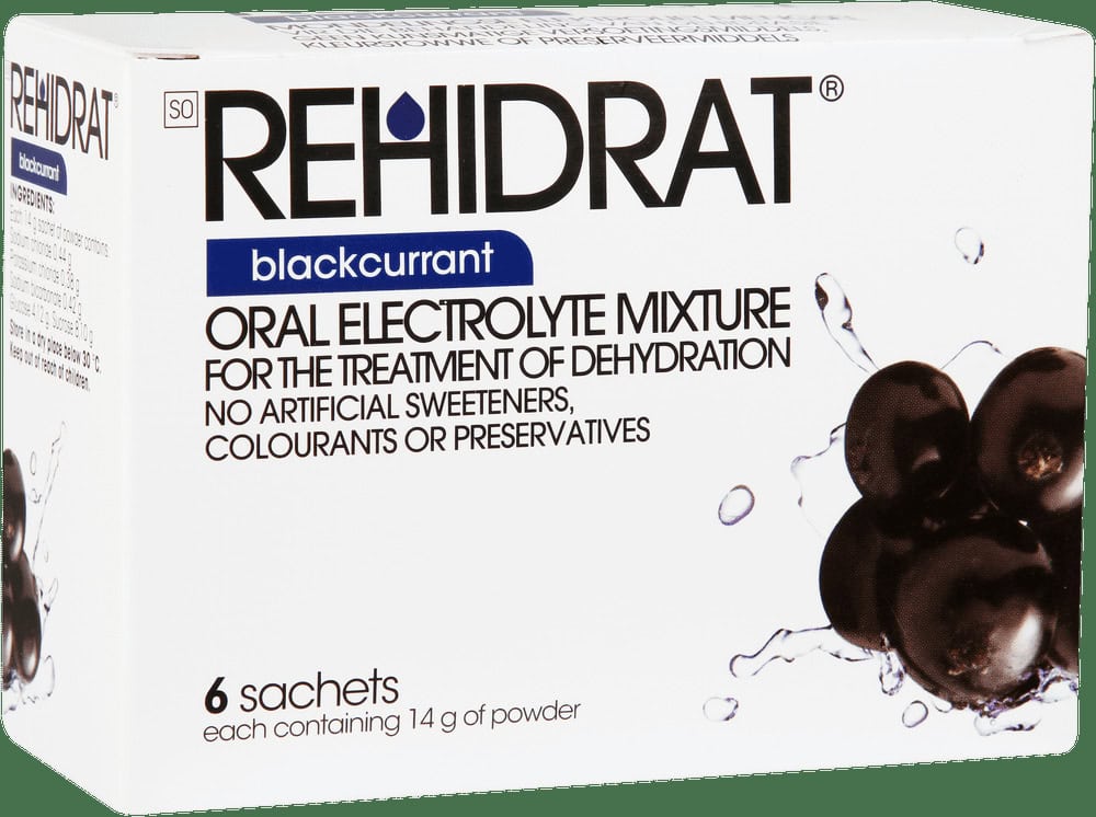 Rehidrat Blackcurrant Oral Electrolyte Mixture 6 x 14g