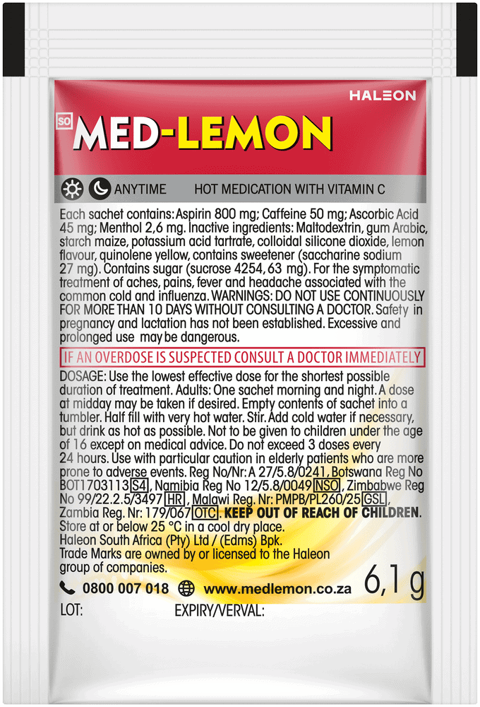 Med-lemon Original Flavour Hot Medication 6.1g