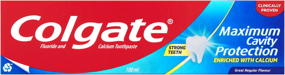 Colgate Maximum Cavity Protection Great Regular Flavour Fluoride & Calcium Toothpaste 100ml