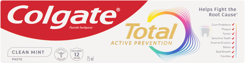 Colgate Total Active Prevention Clean Mint Fluoride Toothpaste 75ml