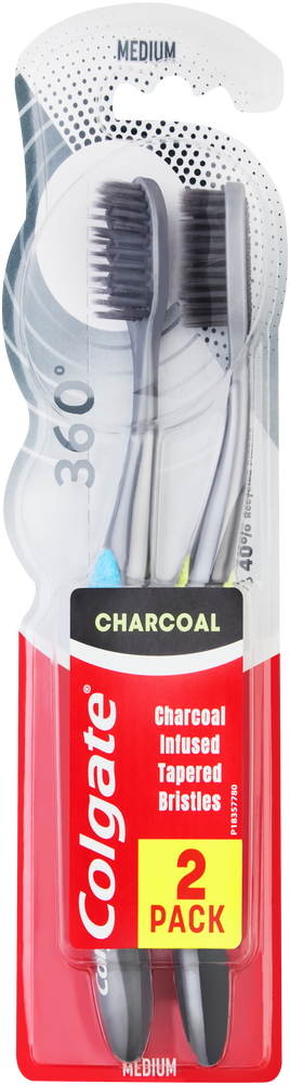 Colgate 360° Charcoal Toothbrush 2pk