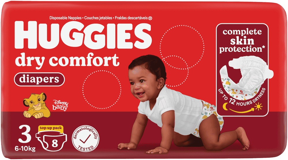 Huggies Dry Comfort Size 3 Disposable Nappies 8pk 8pk