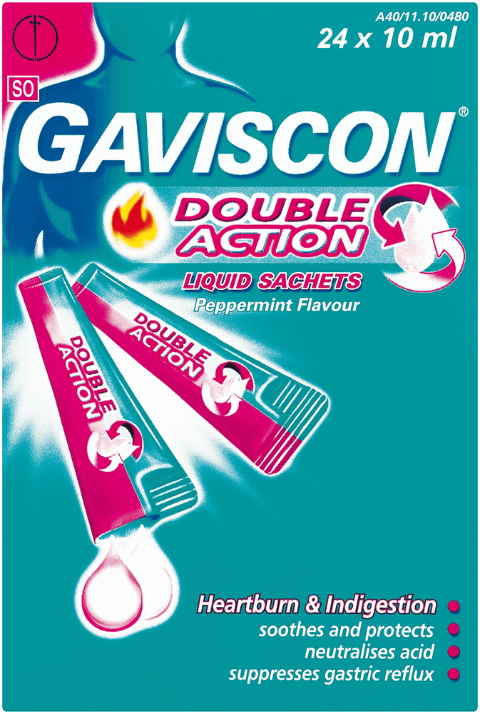 Gaviscon Double Action Peppermint Flavour Antacid Liquid 24 x 10ml