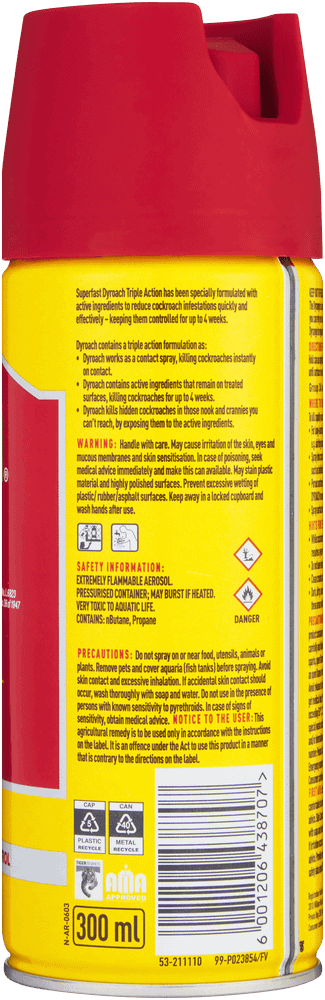Dyrange Dyroach Triple Action Cockroach Insecticide Spray 300ml