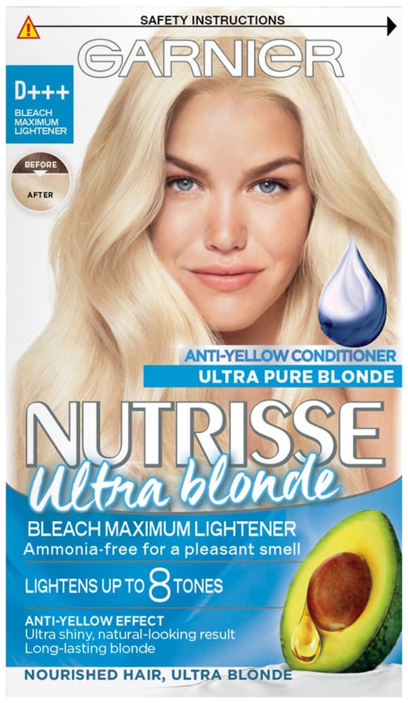 Garnier Nutrisse Ultra Color Blonde D+++ Bleach Maximum Lightener Permanent Hair Dye 1s