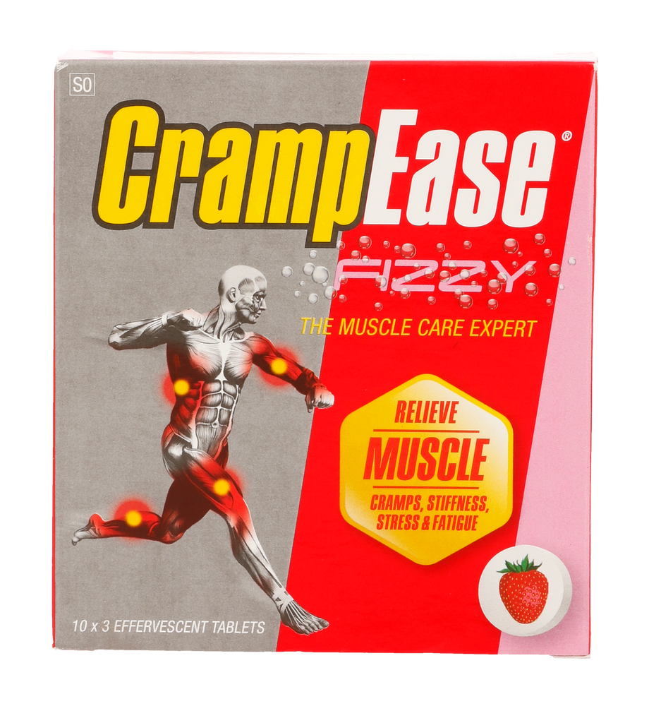 Crampease Strawberry Fizzy Muscle Relief Effervescent Tablets 3 x 10pk