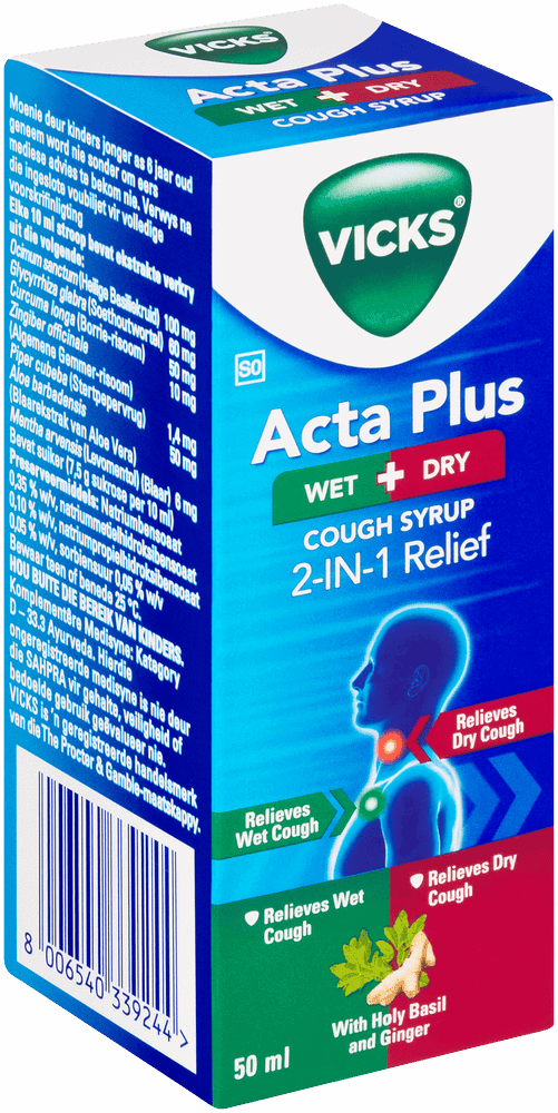Vicks Acta Plus Wet & Dry Cough Syrup 50ml