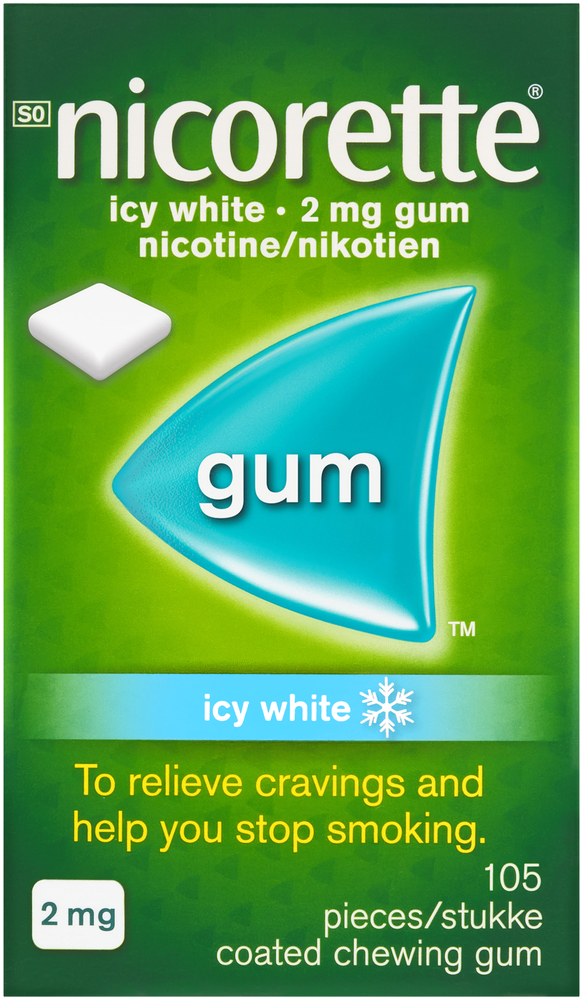 Nicorette Icy White 2mg Nicotene Gum 105pk