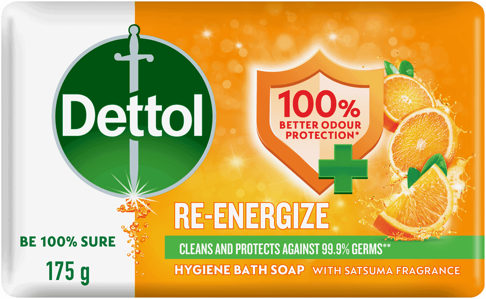 Dettol Re-Energize Hygiene Bath Soap Bar 175g