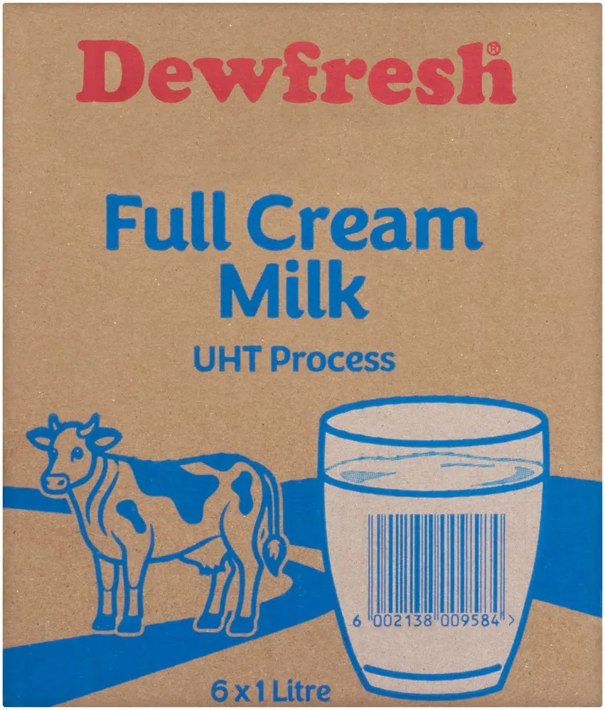 Dewfresh Long Life Full Cream Milk 6 x 1L
