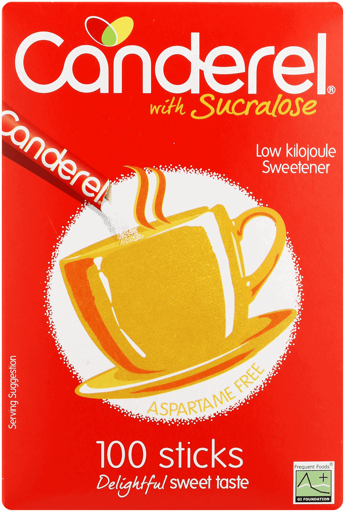 Canderel Sucralose Low Kilojoule Sweetener Sticks 100pk
