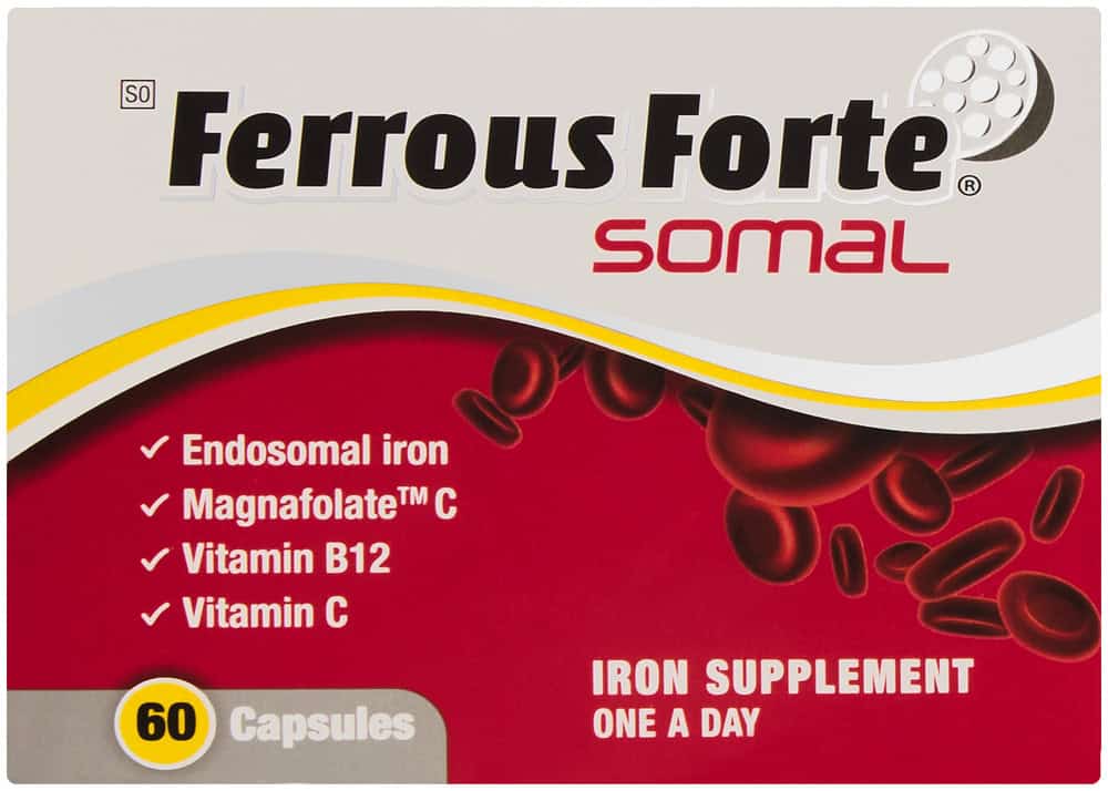 Ferrous Forte Somal Iron Supplement Capsules 60pk