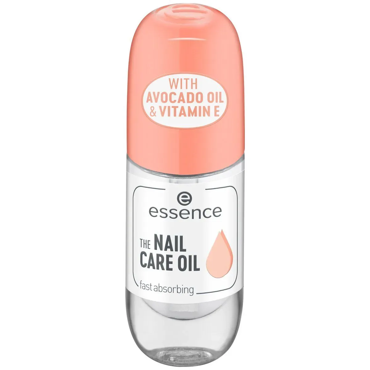 Front of Essence The Nail Care Oil bottle on white background