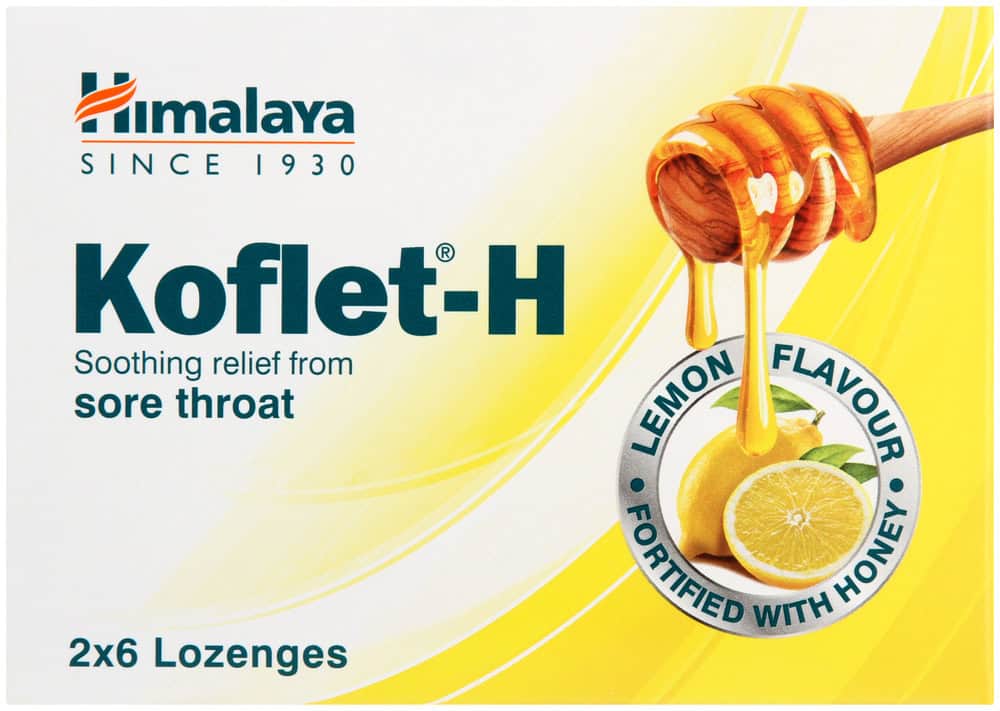 Himalaya Lemon Flavour Koflet-H Lozenges 12pk
