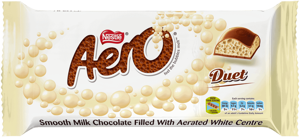 Nestlé Aero Duet Milk Chocolate Slab 135g