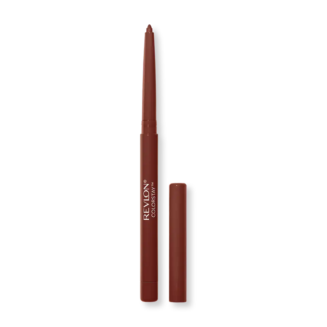 Revlon ColorStay Longwear Lip Liner pencil, uncapped, with cap beside it
